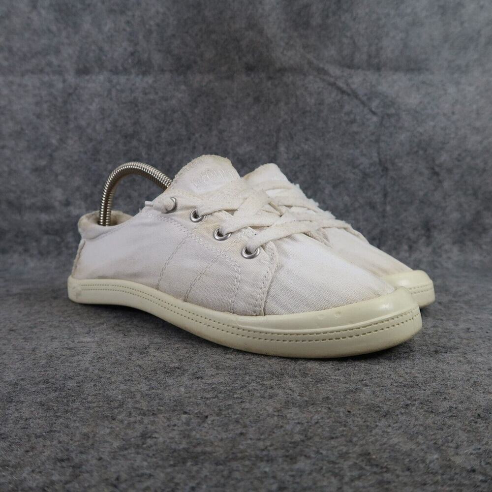 Jellypop Shoes Womens 6.5 Slip On Casual Sneaker Flats Lace Up Comfort White Low